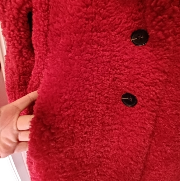 LIZ Claibourne Outerwear Fuzzy Button up Teddy Jacket - Picture 5 of 12